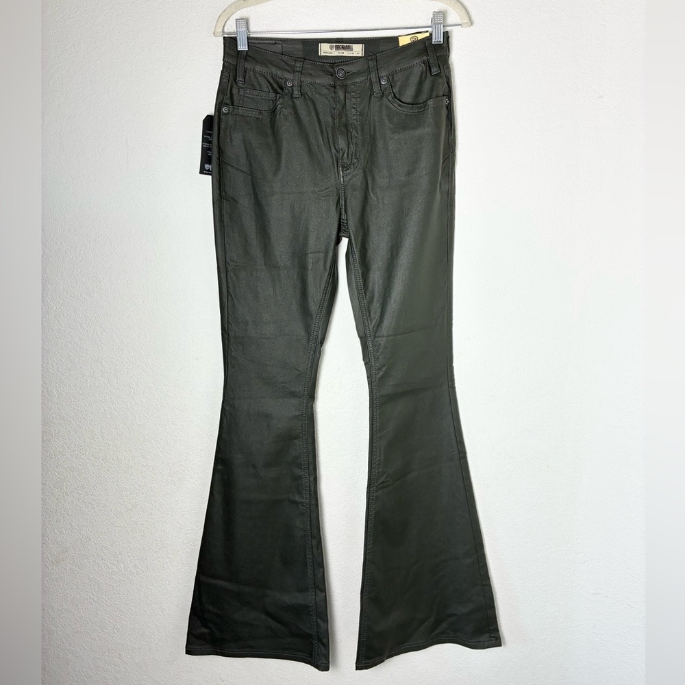 Rock & Roll High Rise Flare Stretch Faux Leather Pant